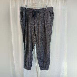 Avia Heathered Gray Jogger Pants Pockets Drawstring